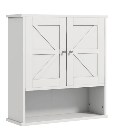 Busdays Barn Door Farmhouse Medicine Cabinet Wall Mounted with Adjustable Shelf for Bathroom Laundry Room