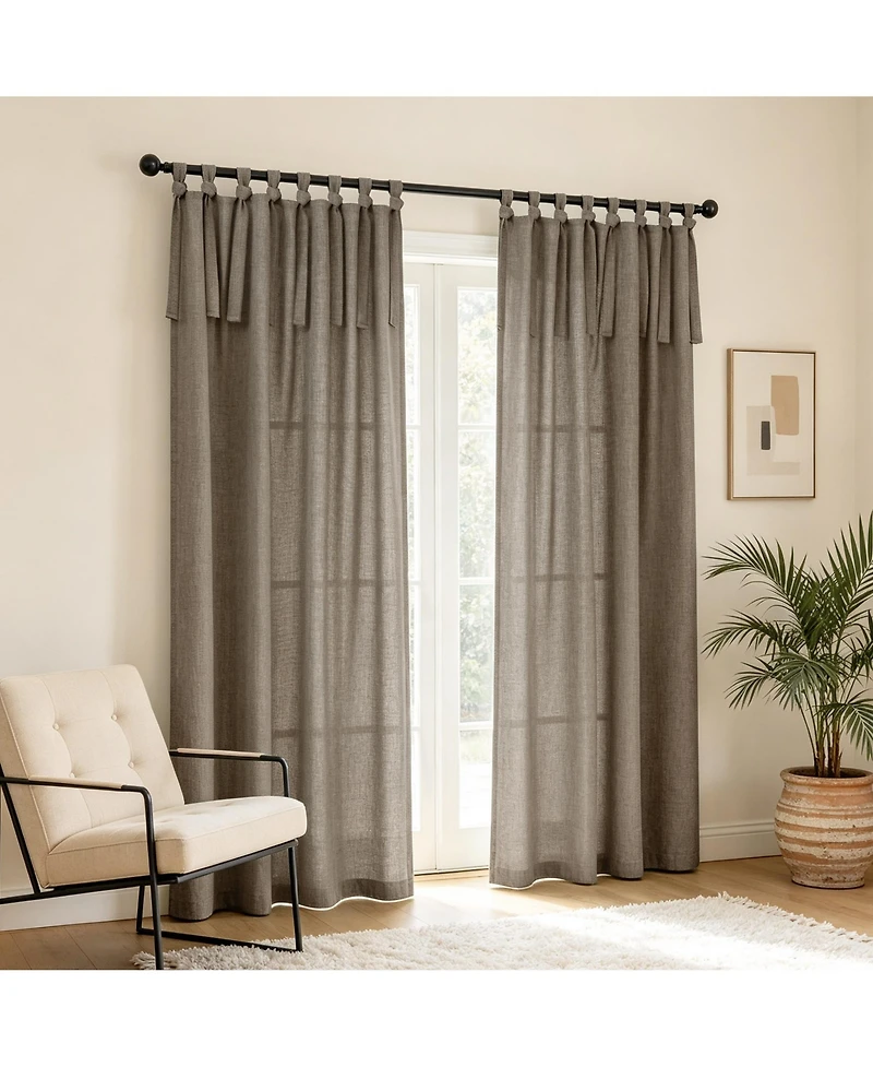 Garrett Textured Tie Knots Curtains Pair