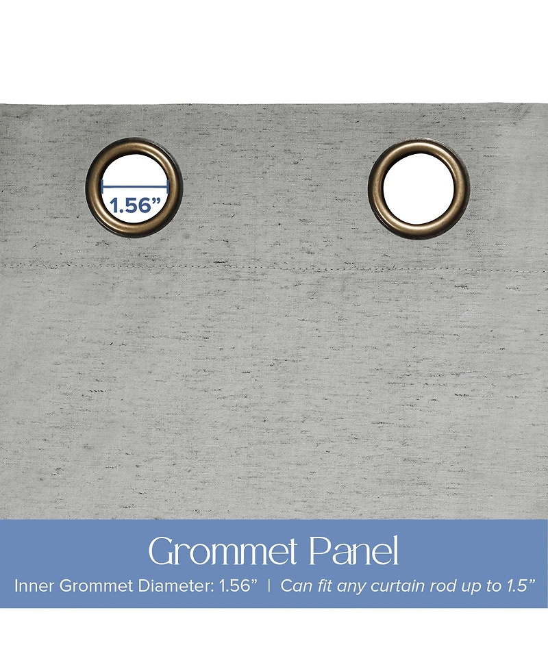 Linen Blend Total Blackout Grommet Curtains Pair
