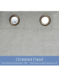 Linen Blend Total Blackout Grommet Curtains Pair