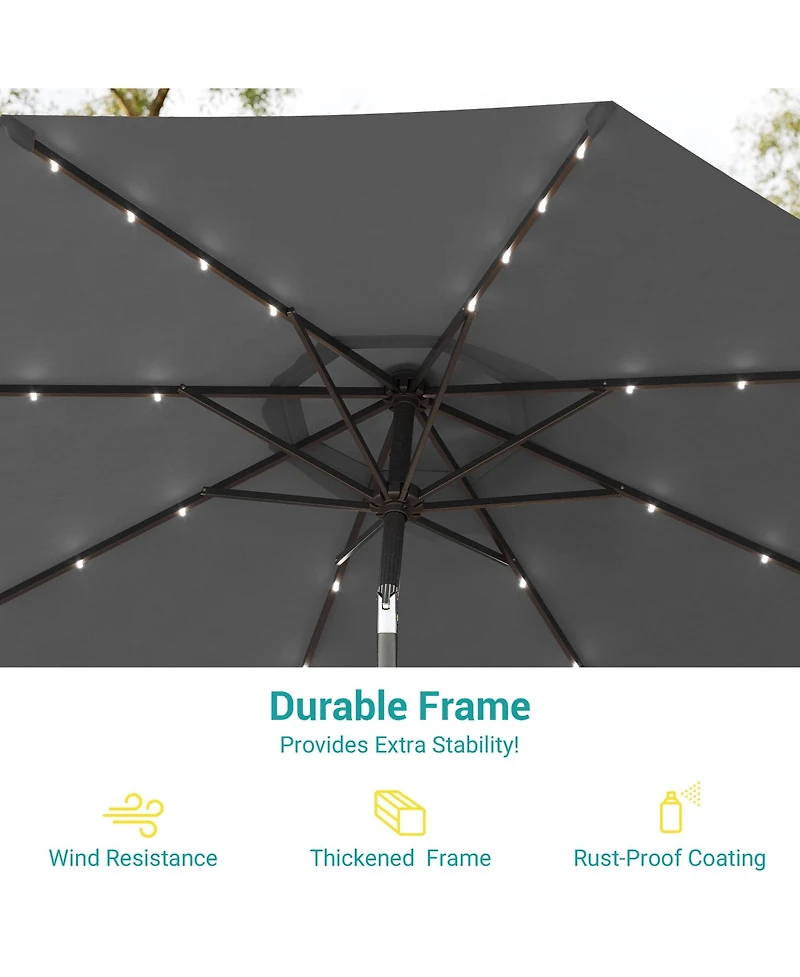Sonkuki Enhance Your Outdoor Oasis With 9Feet Led Round Patio Umbrella - Stylish, Durable, And Sun-Protective