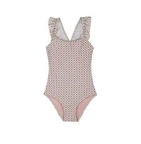 Gottex Kids Child Girls Vacation Mode Square Neck Ruffle One Piece