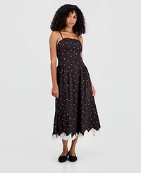 On 34th Women's Playful Dots Lace-Trim Dress, Macy's Exclusive