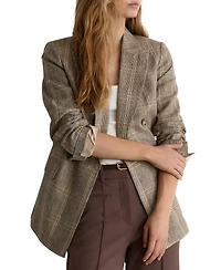 Reiss Women's Sybil Double Breasted Check Jacket