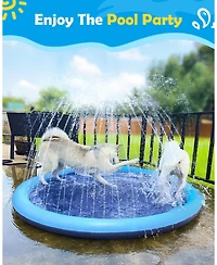 Aofar 97" Dog Splash Pad Sprinkler Pool Play Mat