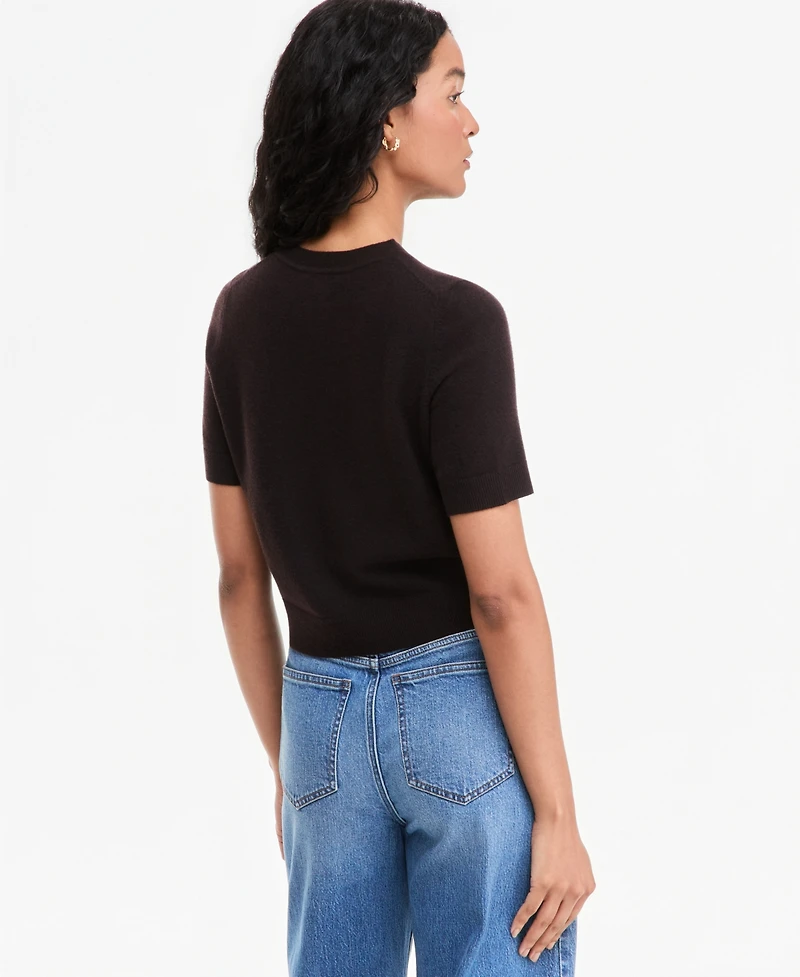 On 34th Women's Short-Sleeve Easy Crewneck Sweater Tee, Macy's Exclusive