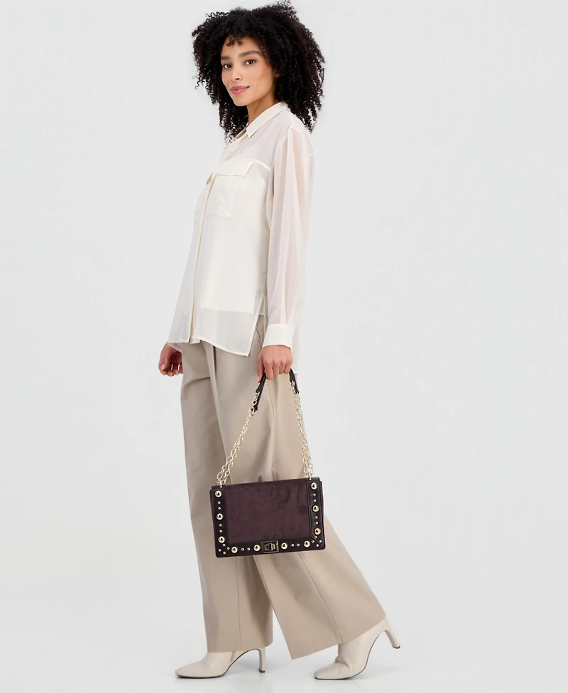 I.n.c International Concepts Ajae Faux-Suede Stud Shoulder Bag, Macy's Exclusive
