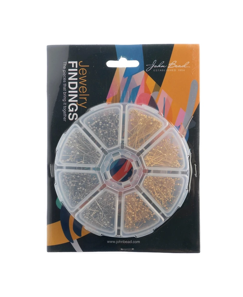 John Bead 8-Slot Jump Rings Jewelry Findings Kit Assortment, 1200pieces