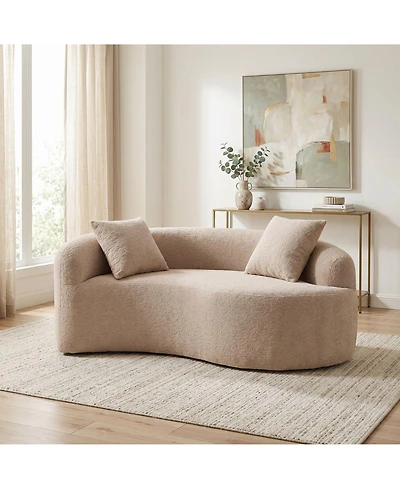 Sailvan S-Curved Chenille Sofa Loveseat, Dual-Depth, No Assembly, Compact for Small Spaces