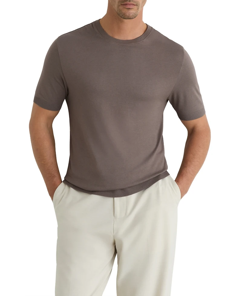 Reiss Men's Chad Fine Rib Crew Neck T-Shirt