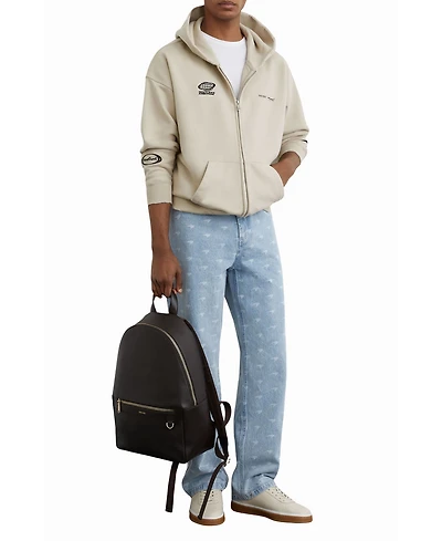 Reiss Men's Ashlam Zip Through Motorsport Embroidered Hoodie