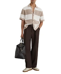 Reiss Men's Marek Button Through Block Stripe Shirt