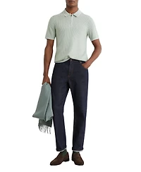 Reiss Men's Brink Half Zip Textured Polo Shirt