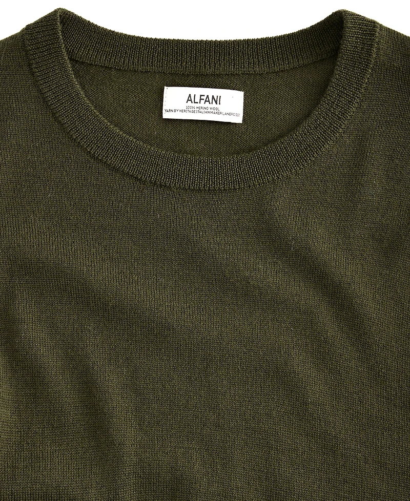 Alfani Men's Merino Wool Crewneck Sweater, Macy's Exclusive