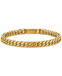 Esquire Men's Jewelry Polished Double Layer Chain Bracelet in Yellow-Plated Stainless Steel