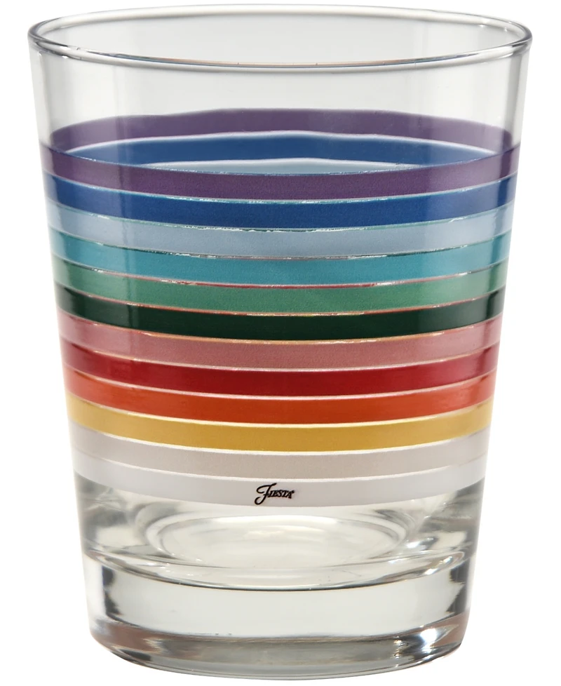 Fiesta 2026 All Colors Stripes Double Old Fashioned Glasses, Set of 6