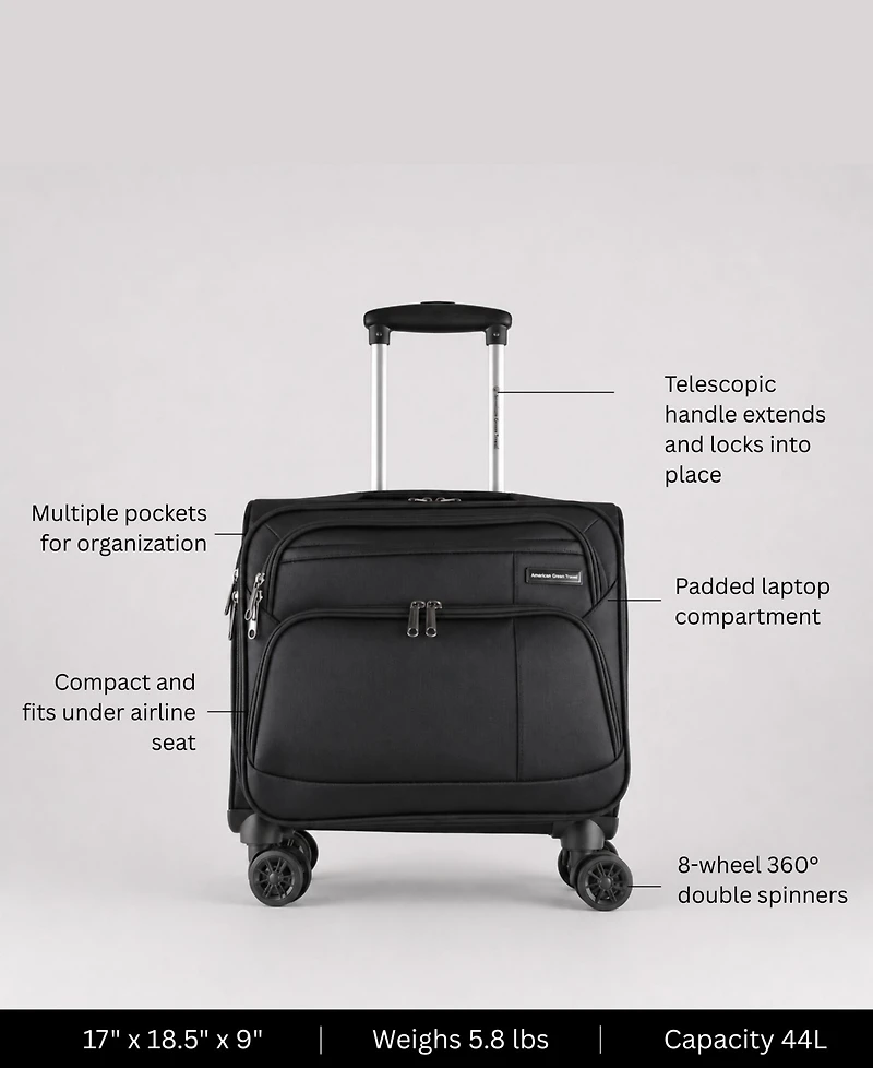 Jefferson 17" Carry-On Spinner Laptop Briefcase