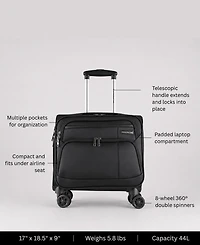 Jefferson 17" Carry-On Spinner Laptop Briefcase