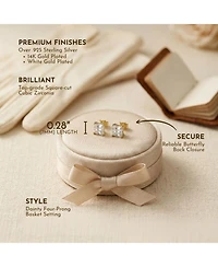 Sterling Silver Cubic Zirconia Square Studs