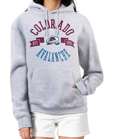 G-iii 4Her by Carl Banks Women's Heather Gray Colorado Avalanche City Graphic Fleece Pullover Hoodie