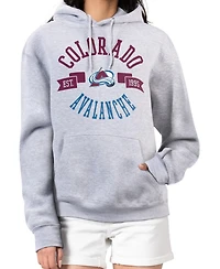 G-iii 4Her by Carl Banks Women's Heather Gray Colorado Avalanche City Graphic Fleece Pullover Hoodie