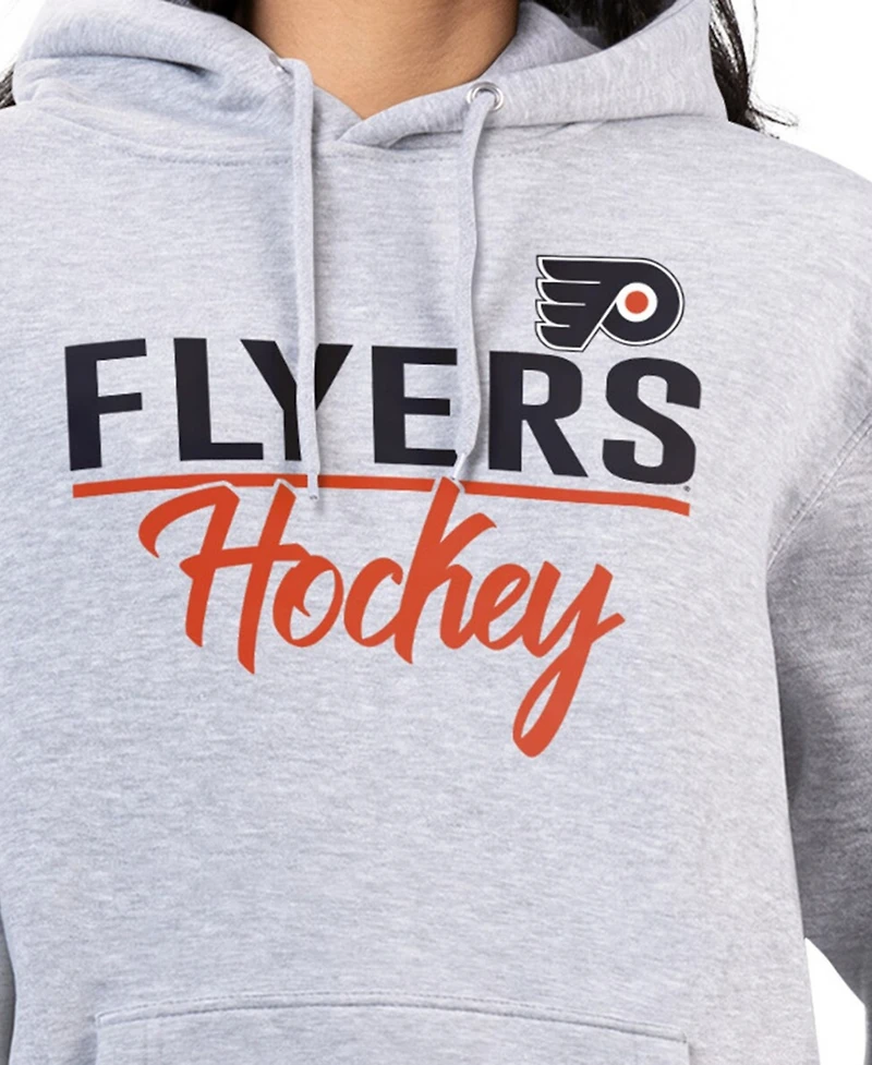 G-iii 4Her by Carl Banks Women's Heather Gray Philadelphia Flyers Team Sport Tri-Blend Fleece Hoodie