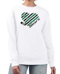 G-iii 4Her by Carl Banks Women's White Dallas Stars Heart Graphic Pullover Sweatshirt