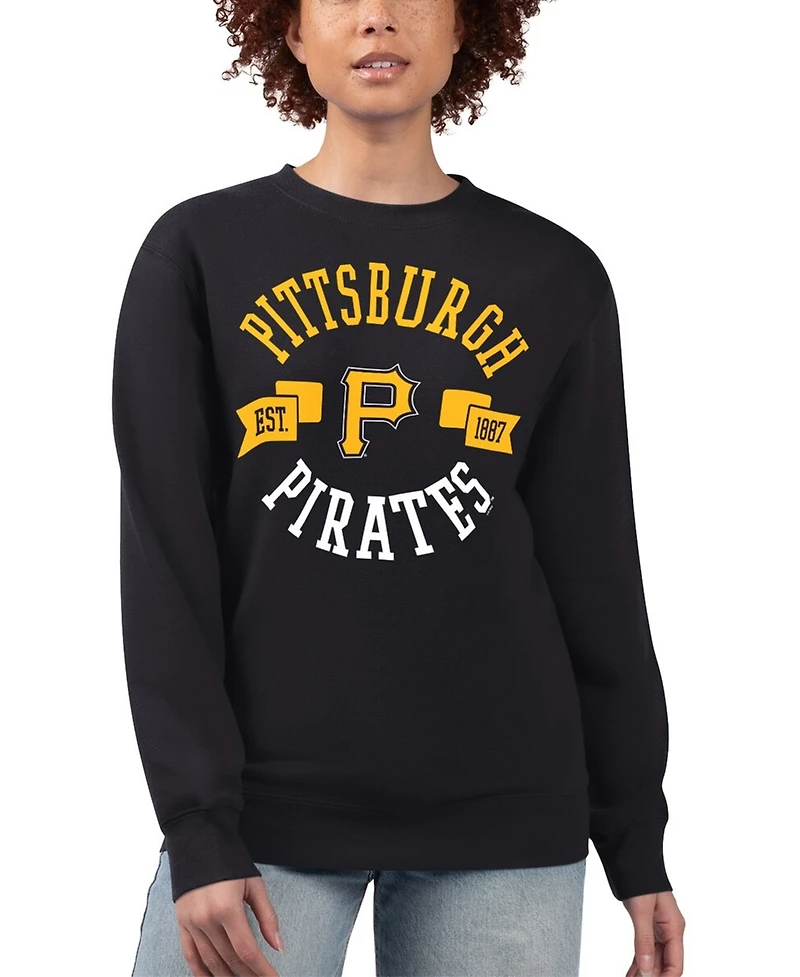 G-iii 4Her by Carl Banks Women's Black Pittsburgh Pirates Team Logo Fleece Pullover Sweatshirt