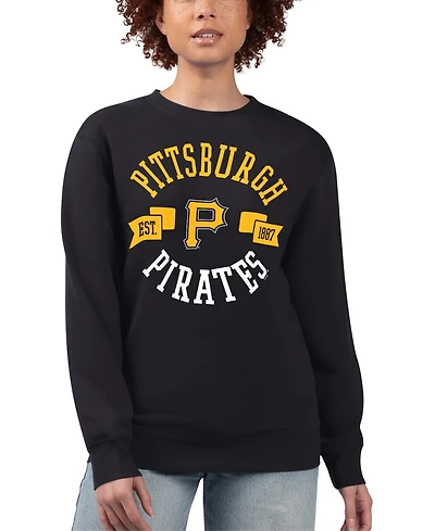 G-iii 4Her by Carl Banks Women's Black Pittsburgh Pirates Team Logo Fleece Pullover Sweatshirt