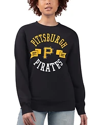 G-iii 4Her by Carl Banks Women's Black Pittsburgh Pirates Team Logo Fleece Pullover Sweatshirt