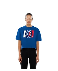 New Era Women's Royal Chicago Cubs Boxy Foil Logo T-Shirt