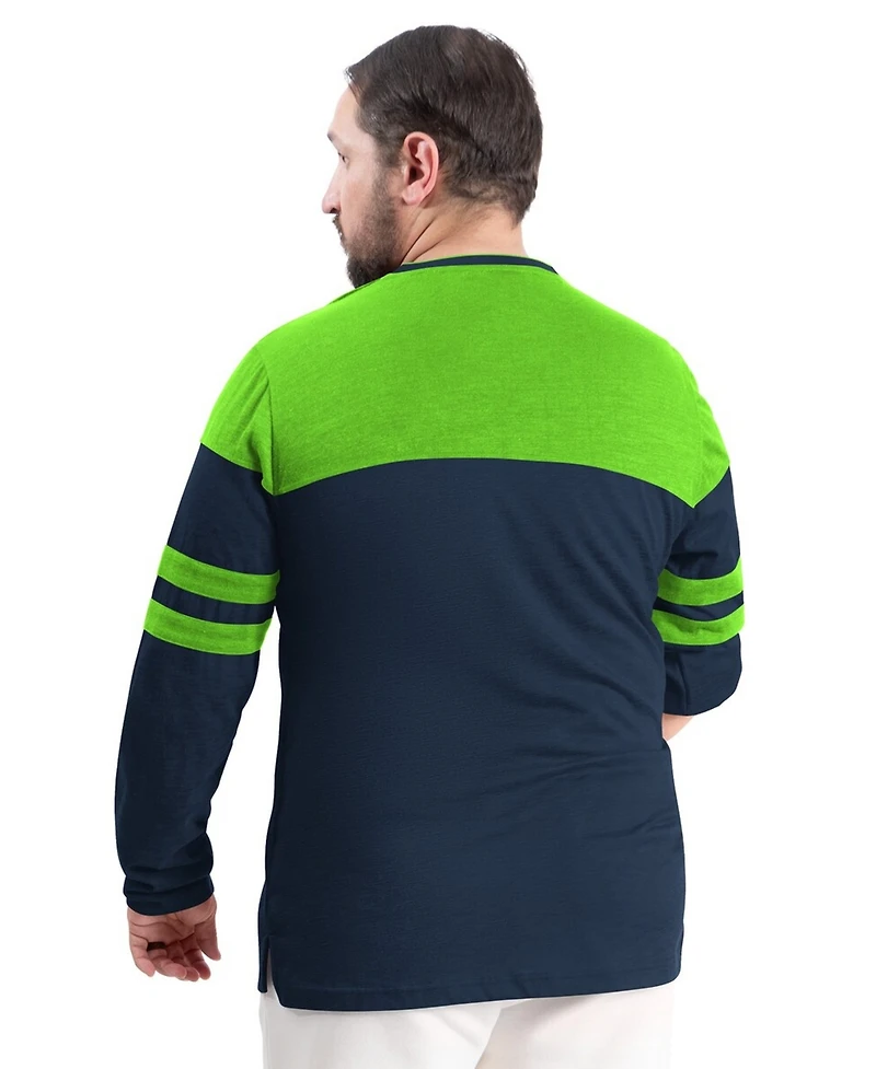 G-iii Sports by Carl Banks Men's College Navy/Neon Green Seattle Seahawks Adaptive Outlast Long Sleeve T-Shirt