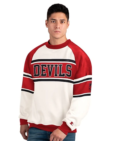 Starter Men's White New Jersey Devils Defense Fleece Crewneck Sweatshirt