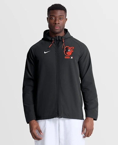 Nike Men's Black Baltimore Orioles Authentic Collection Raglan Therma-fit Full-Zip Hooded Jacket