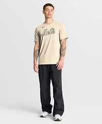 Nike Men's Natural New York Mets Wordmark Tri-Blend T-Shirt