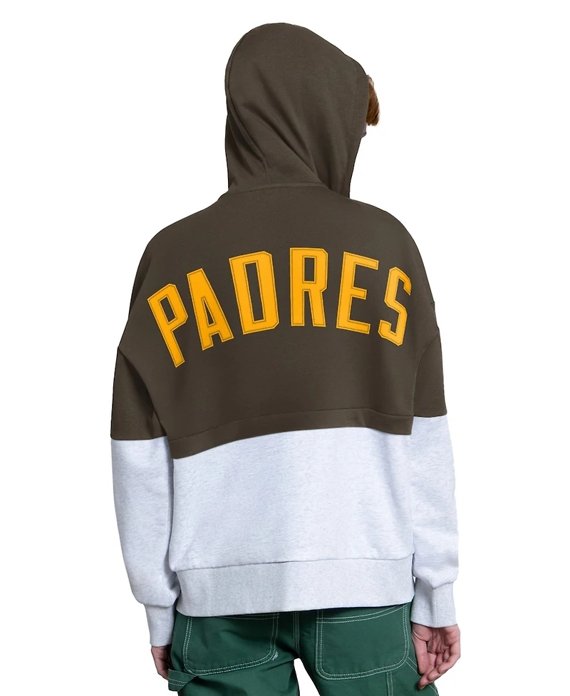 Starter Women's Brown/Heather Gray San Diego Padres Wishbone Full-Zip Hoodie