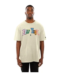 New Era Men's Cream York Mets Ransom Note Oversized T-Shirt