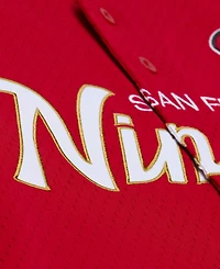 Mitchell & Ness Men's Scarlet San Francisco 49ers Head Coach Mesh Full-Button Fashion Jersey