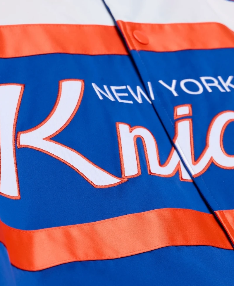 Mitchell & Ness Men's Royal New York Knicks Hardwood Classics Head Coach Lightweight Satin Full-Snap Jacket