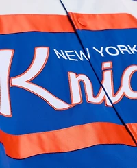 Mitchell & Ness Men's Royal New York Knicks Hardwood Classics Head Coach Lightweight Satin Full-Snap Jacket