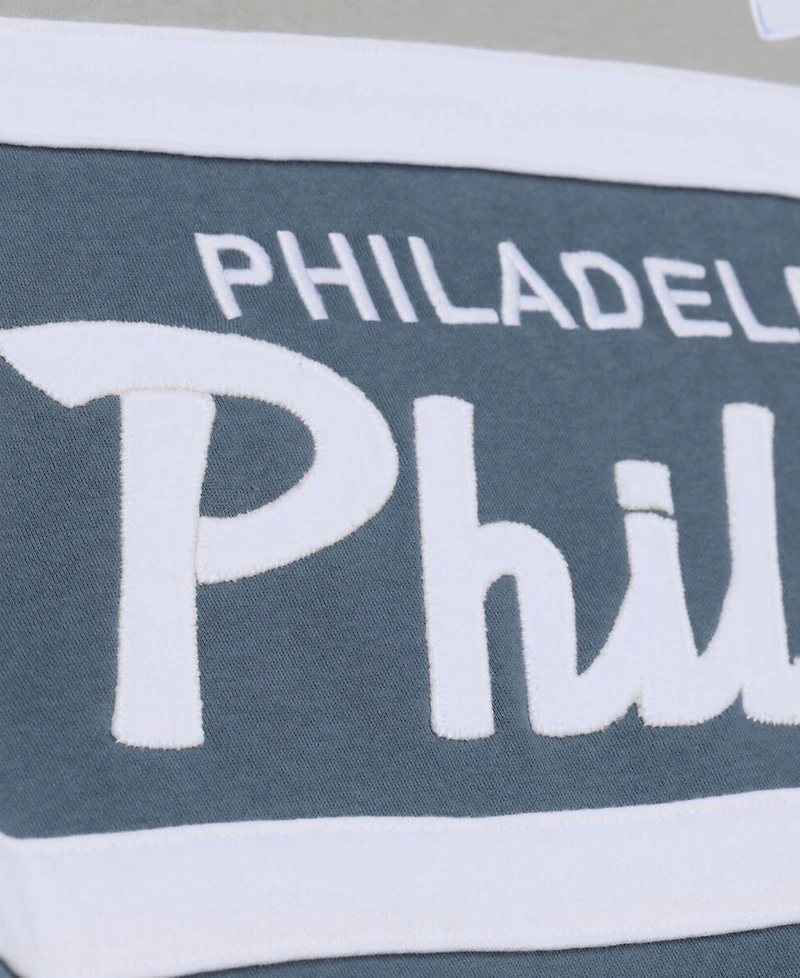 Mitchell & Ness Men's Gray Philadelphia Phillies Cooperstown Collection Thunderstorm Head Coach Hoodie