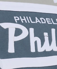 Mitchell & Ness Men's Gray Philadelphia Phillies Cooperstown Collection Thunderstorm Head Coach Hoodie