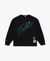 Mitchell & Ness Women's Black Boston Celtics Hardwood Classics Script Lightweight Sweatshirt