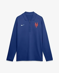 Nike Men's Royal New York Mets Authentic Collection Dri-fit Raglan Half-Zip Pullover Hoodie