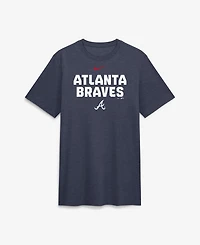 Nike Men's Heather Navy Atlanta Braves Stacked Tri-Blend T-Shirt