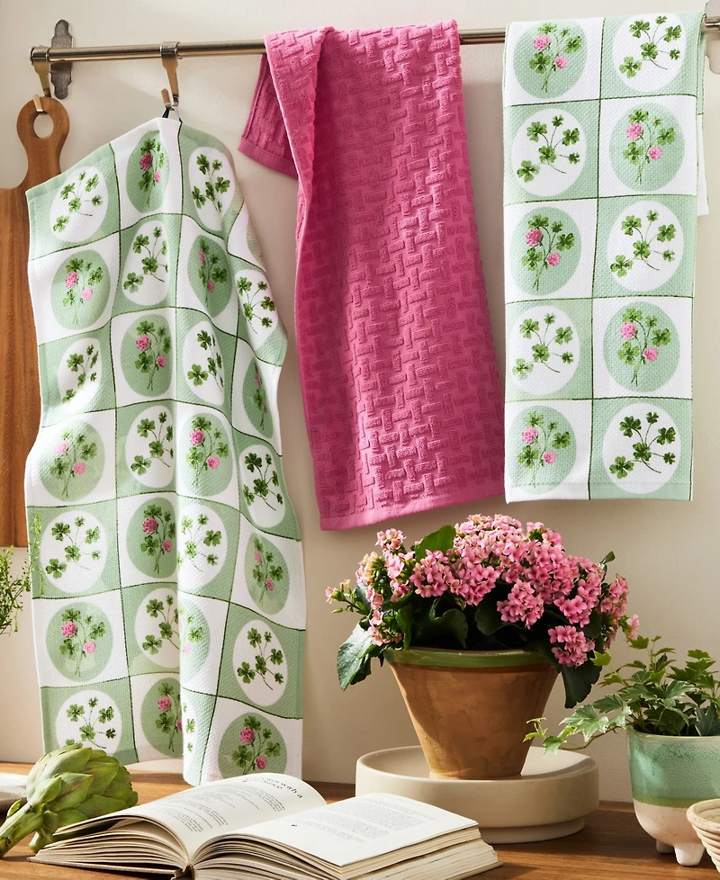 Town & Country Living Clover Windows 3-Pack Kitchen Towels