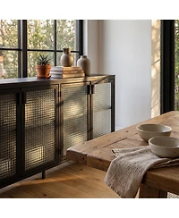 Homsee Modern -Door Glass Display Cabinet Led Lighted Bookcase | Media Console | Living Room Storage