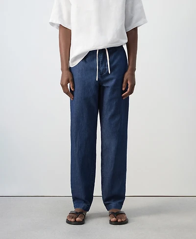 Mango Men's Drawstring Regular-Fit Jeans