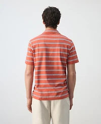 Mango Men's Regular-Fit Striped Pique Cotton Polo Shirt