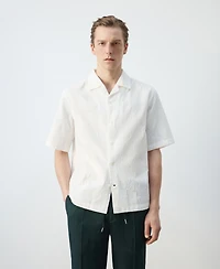 Mango Men's Regular-Fit Cotton Bowling Collar Shirt
